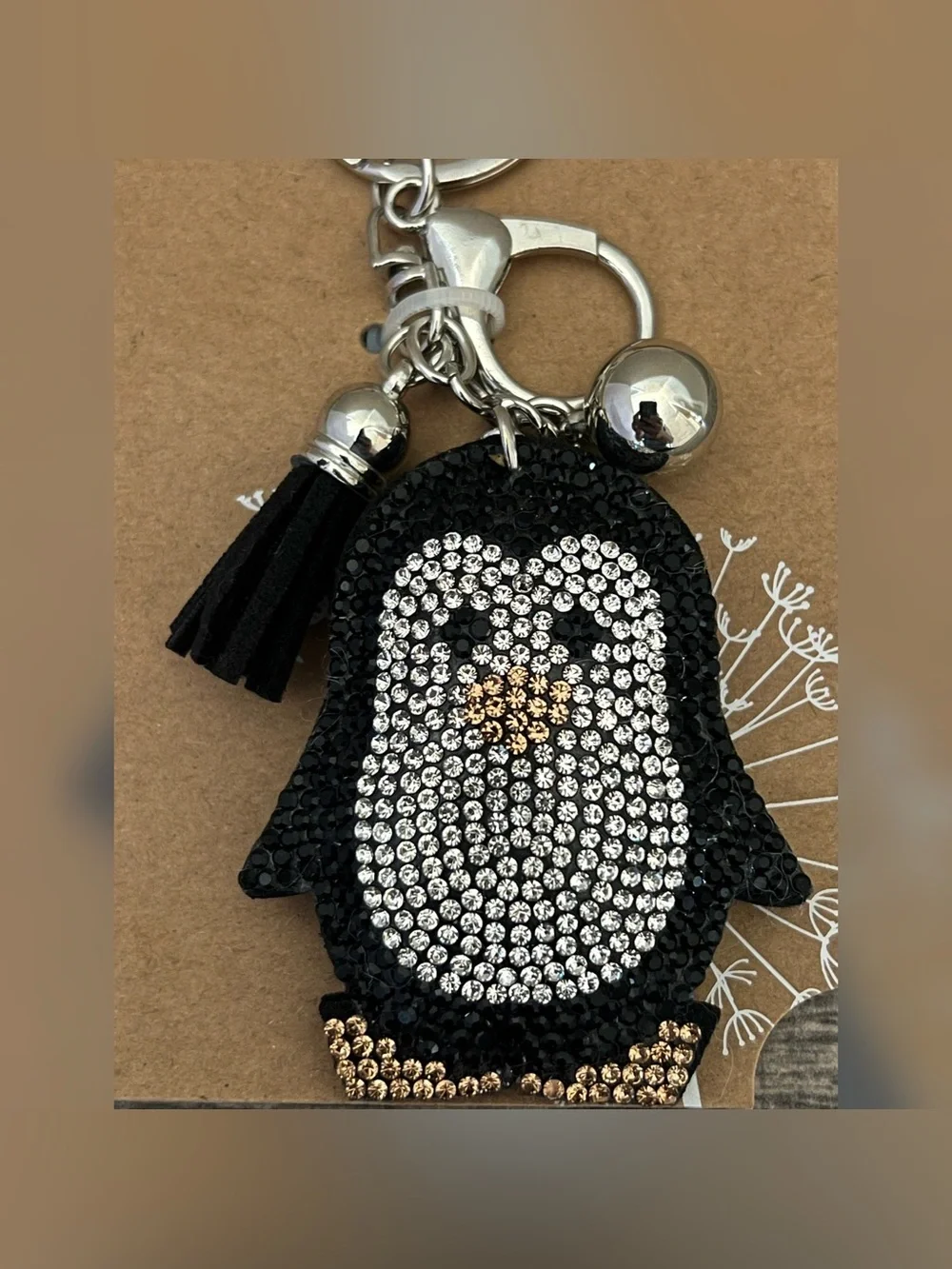 Crystal Penguin Small Keychain
